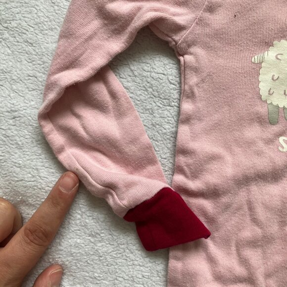 Wonder Nation Toddler Pajamas 24M | Pink Sheep Print GUC with Light Staining - Picture 6 of 16